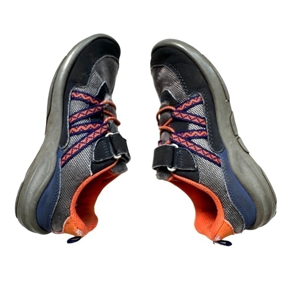 ⭐️ 5 for $25 Oshkosh B’Gosh Grey Blue & Orange Velcro Sneakers 13 M Kids - Picture 3 of 10